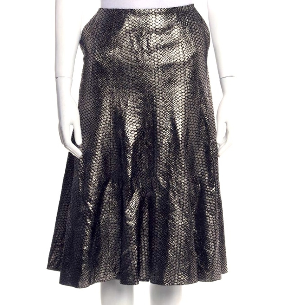 FAITH CONNEXION SKIRT size6 metallic animal print knee length